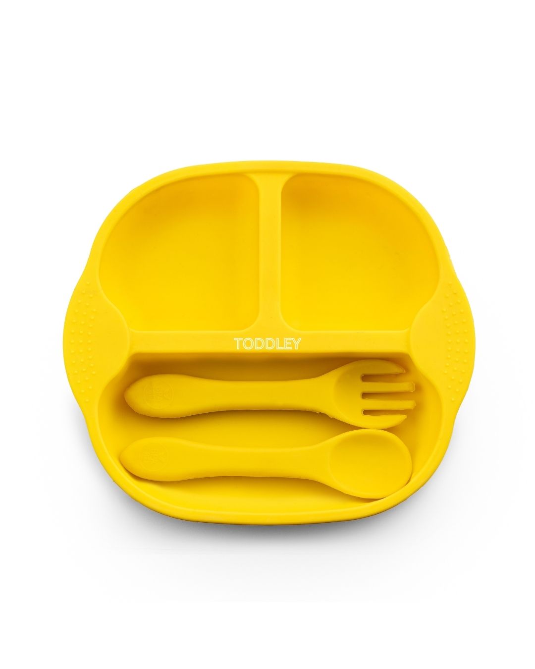 Silicone Feeding Plate with Fork & Spoon with Suction for 6+ Months