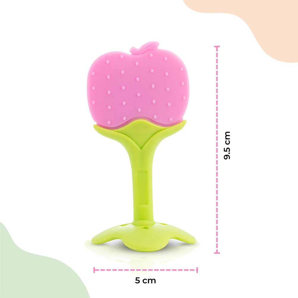 Fruit Shape 100% Silicone Teethers with Case - Multicolor - For 3+ Months