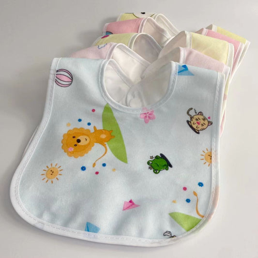 Waterproof Spill Resistant Bibs - Soft Cotton - For 6-18 Months - Multicolor