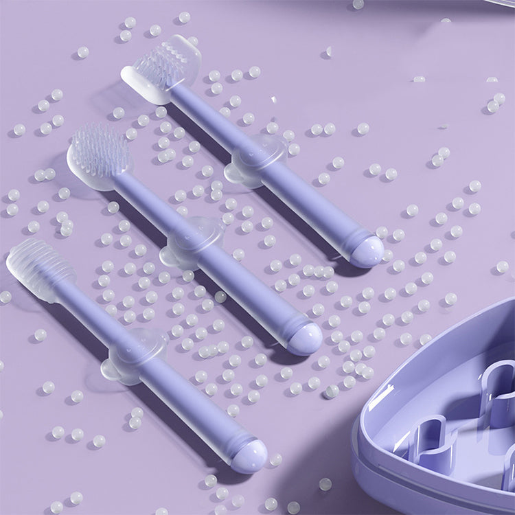 Toothbrush 3 Pc Set Made Up of 100% Soft Silicone (Newborn to Toddler)