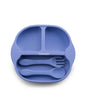 Silicone Feeding Plate with Fork & Spoon with Suction for 6+ Months