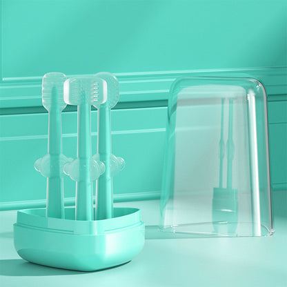 Toothbrush 3 Pc Set Made Up of 100% Soft Silicone (Newborn to Toddler)