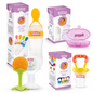 4 in 1 Combo - Spoon Food Feeder + Fruit Nibbler + Teether + Finger Brush - For 6+ Months - Multicolor