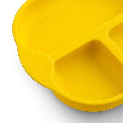 Silicone Feeding Plate with Fork & Spoon with Suction for 6+ Months