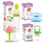 4 in 1 Combo - Spoon Food Feeder + Fruit Nibbler + Teether + Finger Brush - For 6+ Months - Multicolor