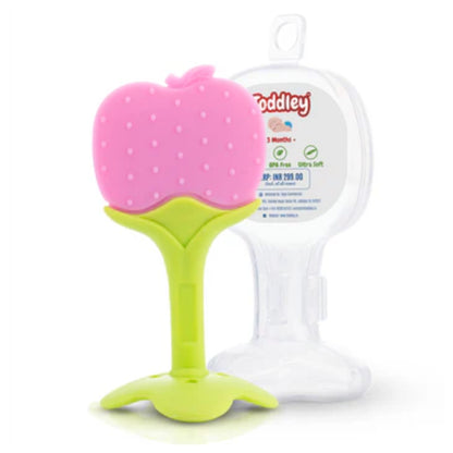 Teether Fruit Shaped 100% Silicone - With Storage Case - For 3+ Months